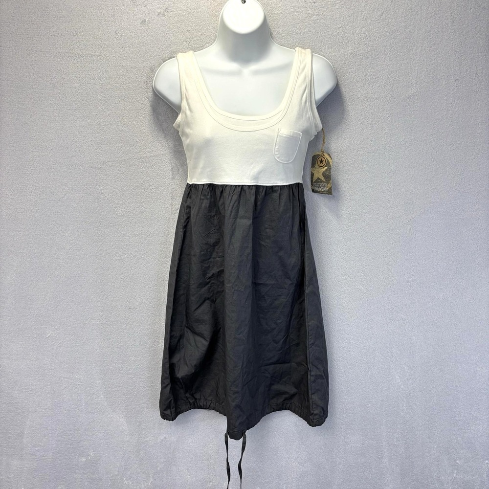 NWT Converse One Star Y2K Tank Dress Womens XS Drawstring Hem White Gray Skater